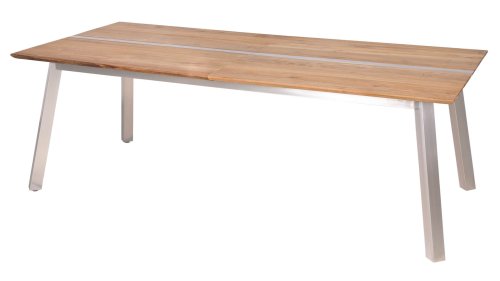 linax zebra tafel teak rvs